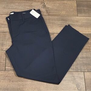 Womens Gap Slim Cropped Pants Navy Blue with Belt Loops New Size 2
